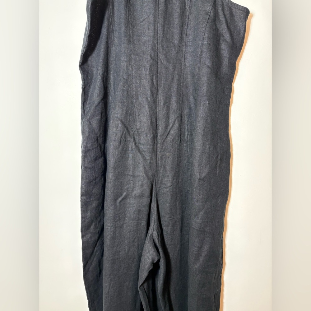 NWT MADEWELL Seamed Wide-Leg Jumpsuit 100% Linen Black Sz 6 - Picture 8 of 12